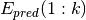 E_{pred}(1:k)